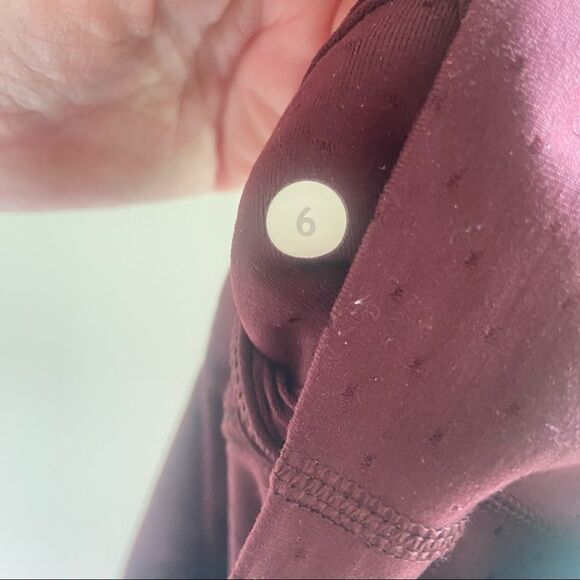 Lululemon Astro Wunder Under Crop II Shine Dot Bordeaux Size 6 - Picture 4 of 8